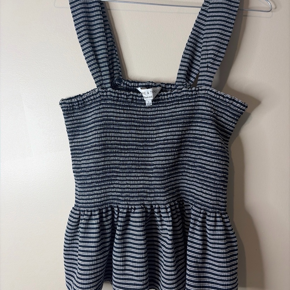 Madewell Navy and White Striped Top